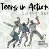 Teens in Action Clipart Set