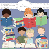 Teens with Books / Teens Reading - Secondary Teen Clipart