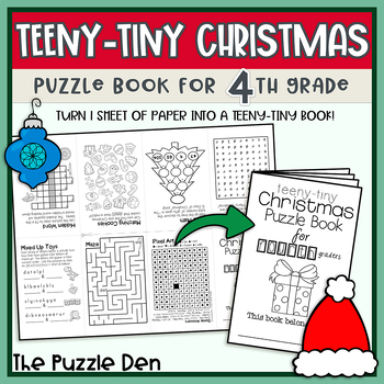  Teeny-Tiny Christmas Puzzle Book for Fourth Graders