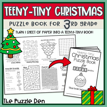  Teeny-Tiny Christmas Puzzle Book for Third Graders