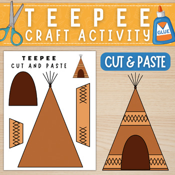 Preview of Teepee Craft | Native American Day Craft Activity | Thanksgiving Activities