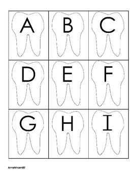 Preview of Teeth Alphabet Cards Uppercase and Lowercase