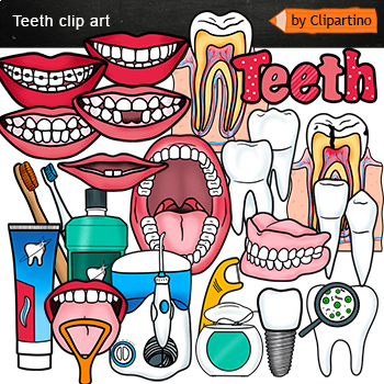 Preview of Teeth Clip art commercial use /Oral Health Day /health care