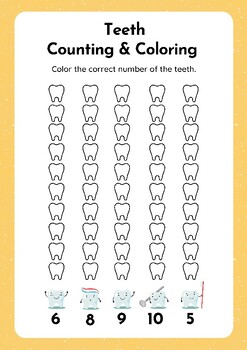 Preview of Teeth Counting & Coloring