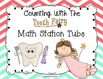 Preview of Teeth Themed Math Tubs - Counting With The Tooth Fairy