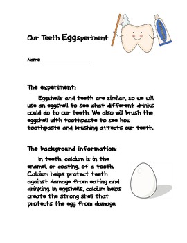 Preview of Teeth and Eggs Experiment - Dental Health