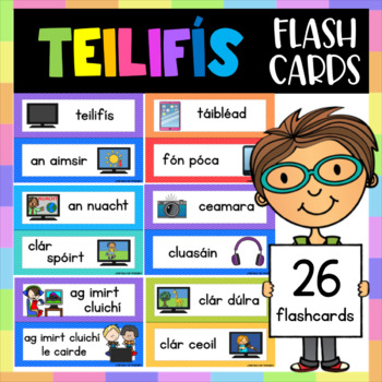 Preview of Teilifís Flashcards with pictures - Gaeilge