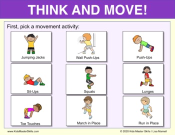 Telehealth Online Movement Break: Think & Move by Kids Master Skills