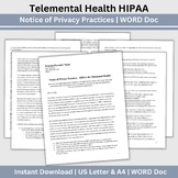 Telemental Health HIPAA Form, Notice of Privacy Practices 