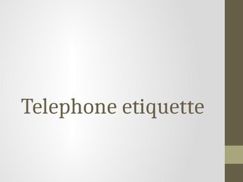 Preview of Telephone Etiquette