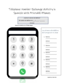 Telephone Number Exchange Activity in Spanish with Printab