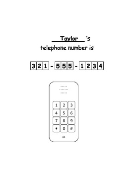 Preview of Telephone Number Practice Sheets