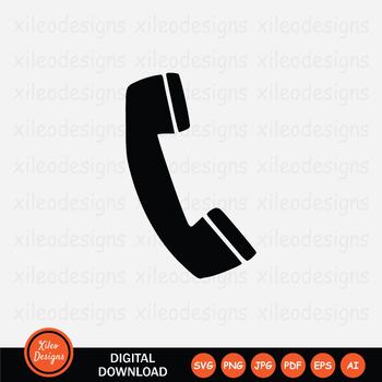 Preview of Telephone Phone Call Hotline Contact Handphone Icon SVG PNG JPG JPEG PDF EPS AI