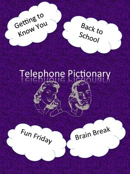 Preview of Telephone Pictionary First Day of School Activity *Updated!*