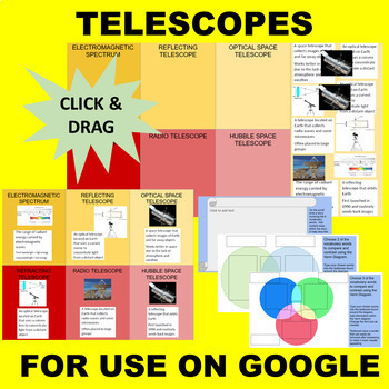 Preview of Telescopes (Refracting, Reflect, Hubble, etc) GOOGLE Interactive Sort & Match