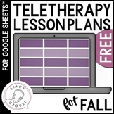Fall Speech Therapy Themes Lesson Plans Spreadsheet Teleth