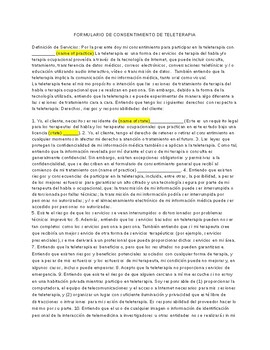 Preview of Teletherapy Consent Form-Spanish