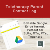 Teletherapy Parent Contact Log