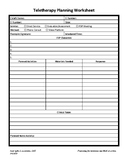 Teletherapy Planning Worksheet