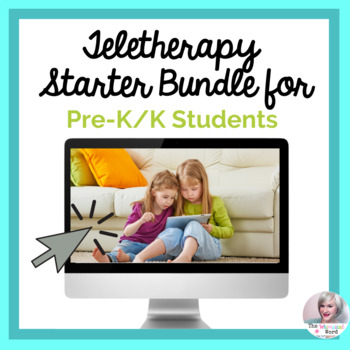 Preview of Teletherapy Starter Bundle PreK Kindergarten NO PRINT Speech | Distance Learning