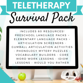 Preview of Teletherapy Survival Pack Mega Bundle | Distance Learning