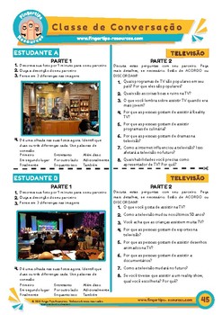 Preview of Televisão - Portuguese Speaking Activity