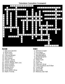 Television Comedies Crossword and Word Search Puzzles by Lonnie Jones