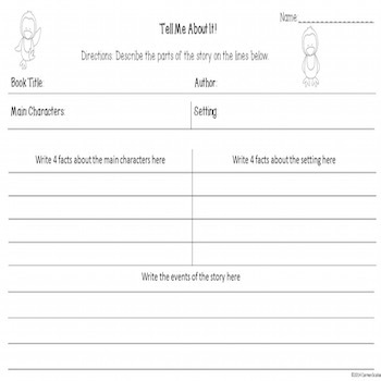 Tell Me About It! Summary Printables and Task Cards | TPT