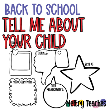 Preview of Back to School | Tell Me About Your Child [Parent-Teacher]