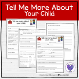 Tell Me More About Your Child Student Information Sheet