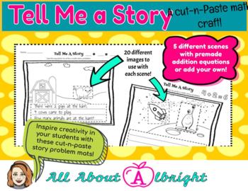 Preview of Tell Me a Story- Math Story Problem cut-n-paste mats