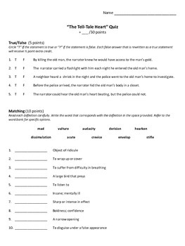 the tell tale heart guided objective summary/comprehension guide