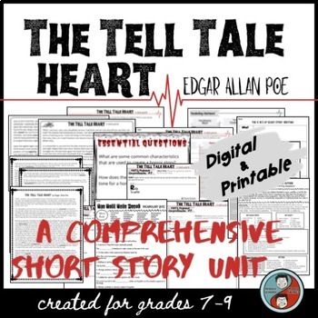 Preview of The Tell Tale Heart  Unit - Reading Comprehension and Narrative Writing