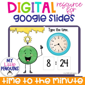 Preview of Tell Time to the Minute | Using Analog Clocks to Tell Time Google Slides Digital