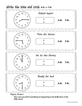 tell and write time worksheets andor mini books supports the common