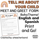 Tell me about your Child! Questionnaire/Parent Form Boho T