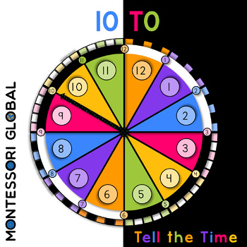 Preview of Tell the Time on an Analog Clock - 10 To | Montessori Cards and Boom Cards™