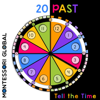 Preview of Tell the Time on an Analog Clock - 20 Past | Montessori Cards and Boom Cards™