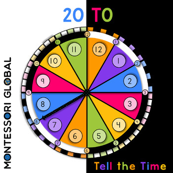 Preview of Tell the Time on an Analog Clock - 20 To | Montessori Cards and Boom Cards™