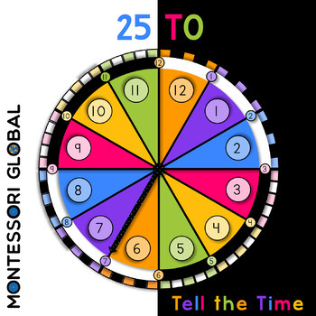Preview of Tell the Time on an Analog Clock - 25 To | Montessori Cards and Boom Cards™