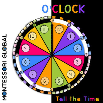Preview of Tell the Time on an Analog Clock - O'clock | Montessori Cards and Boom Cards™
