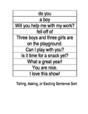 Telling, Asking, or Exciting Sentence Sort