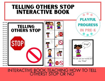 Preview of Telling Others Stop or No- Interactive Social Story, Pre-K/Kindergarten