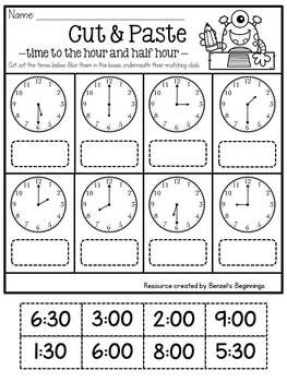Telling Time (:00, :15, :30, :45) NO PREP Printables by Benzel's Beginnings