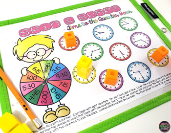 Telling Time Games to the Nearest Quarter Hour, 5 Minutes, First & Second  Grade - Simply Creative Teaching