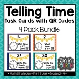 Telling Time Task Card Bundle with and without QR Codes