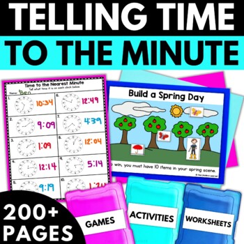 Preview of Telling Time to the Minute | 3rd Grade Telling Time | 3.MD.1