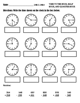 telling time 2nd grade by kimberlys korner teachers pay