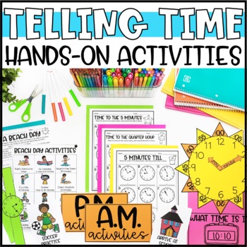 Preview of Telling Time Activities, Task Cards & Games