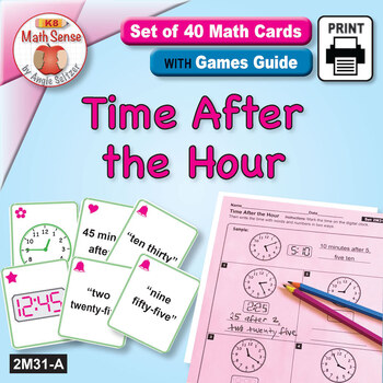 Preview of Telling Time After the Hour: Math Card Games & Activities 2M31-A | Number Sense